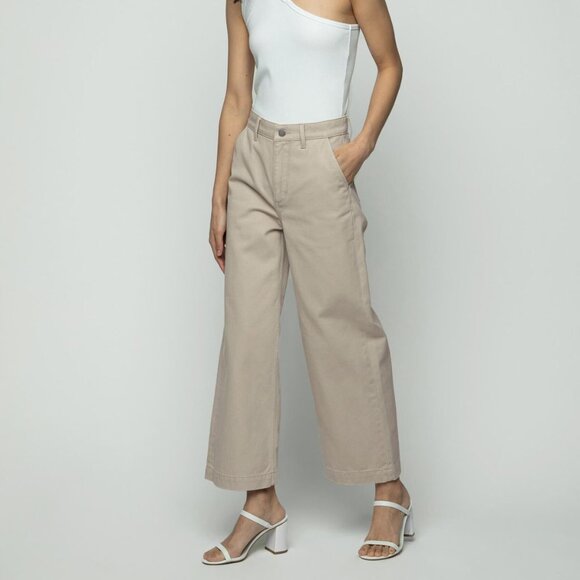 OAK + FORT Wide-Leg Jean Pants Khaki – Size 26 - Picture 4 of 13